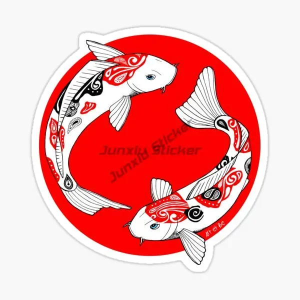 

Koi Fish CARP FISHING Car Sticker Vinyl Self-adhesive Decal Yin Yang Fish Wall Decorative Accessories Decals