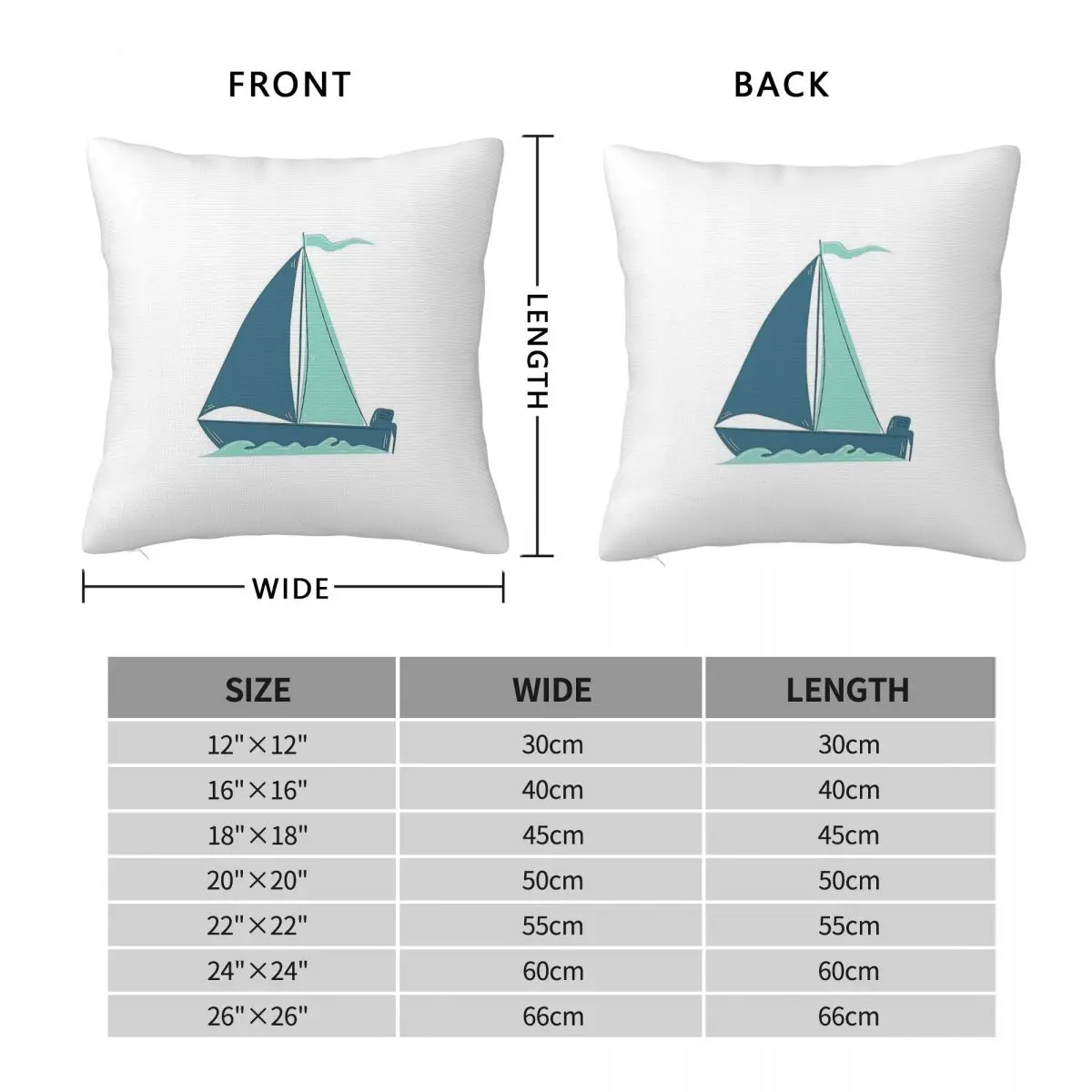 Nautical Sailing Ship Square Pillowcase Polyester Linen Velvet Creative Zip Decorative Pillow Case Home Cushion Case 45x45