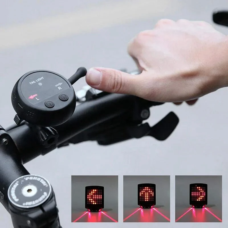 Bike Warning Tail Light USB Rechargeable Smart Wireless Remote Control Turn Signal Warning Brake Light Riding Equipment