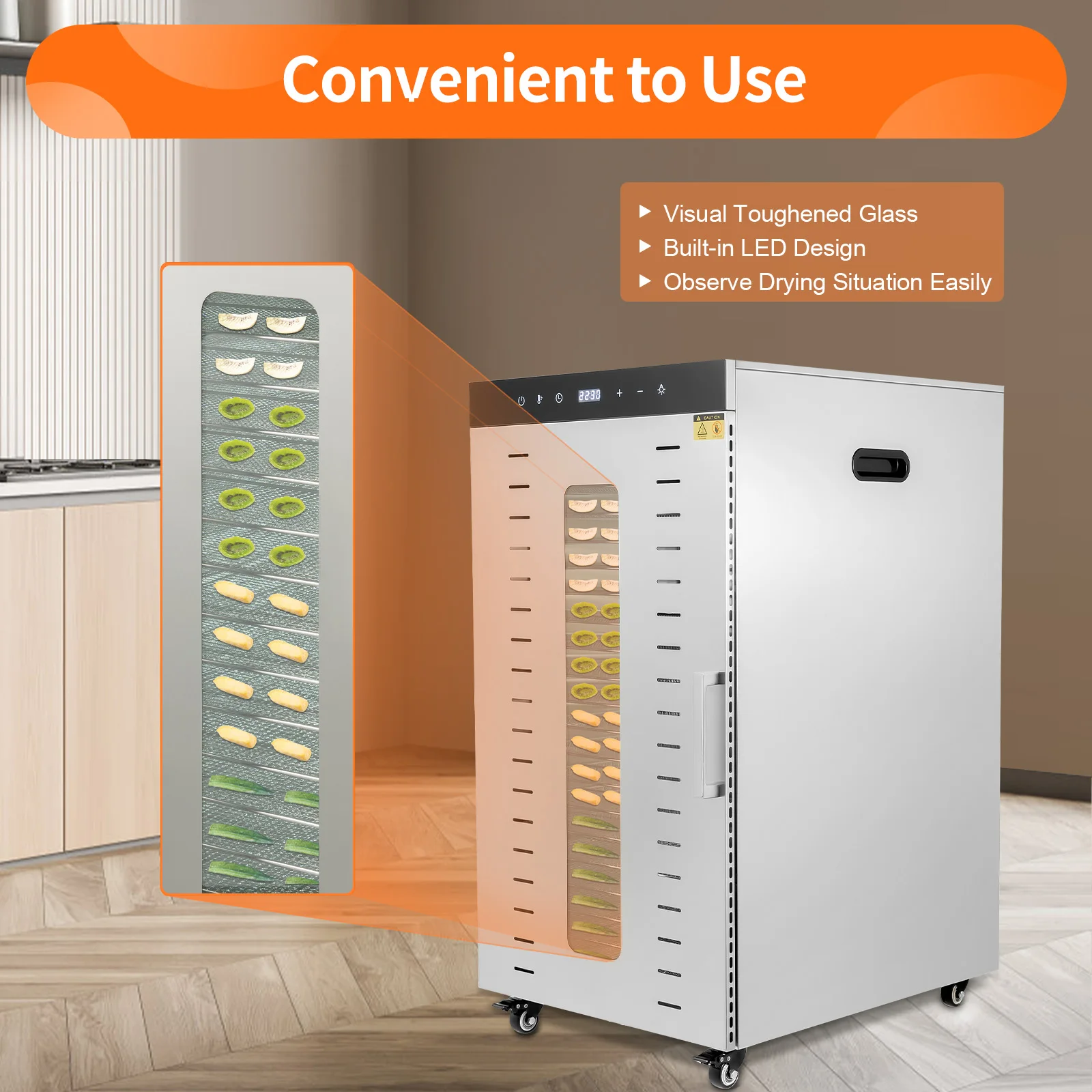 เครื่องอบแห้งอาหารเชิงพาณิชย์ 20 ชั้น, เครื่องอบแห้งอาหาร 1700W สำหรับบ้านผลไม้, ร้านขายสัตว์เลี้ยง อบผักผลไม้ต่างๆ