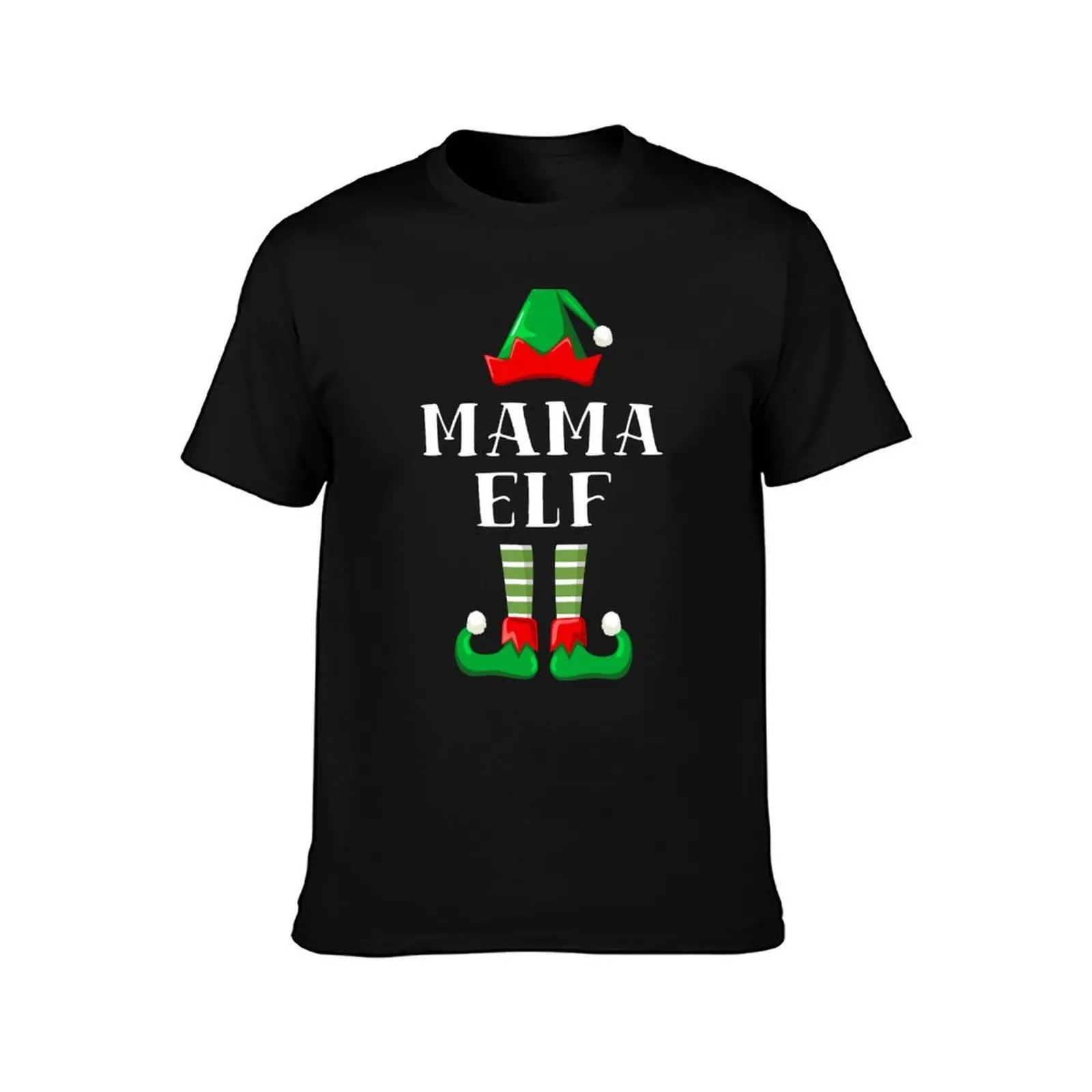 Mama Elf - Christmas matching family gift T-Shirt, Summer Casual Cotton Tee, Oversized Streetwear Tops, Vintage Graphic Print