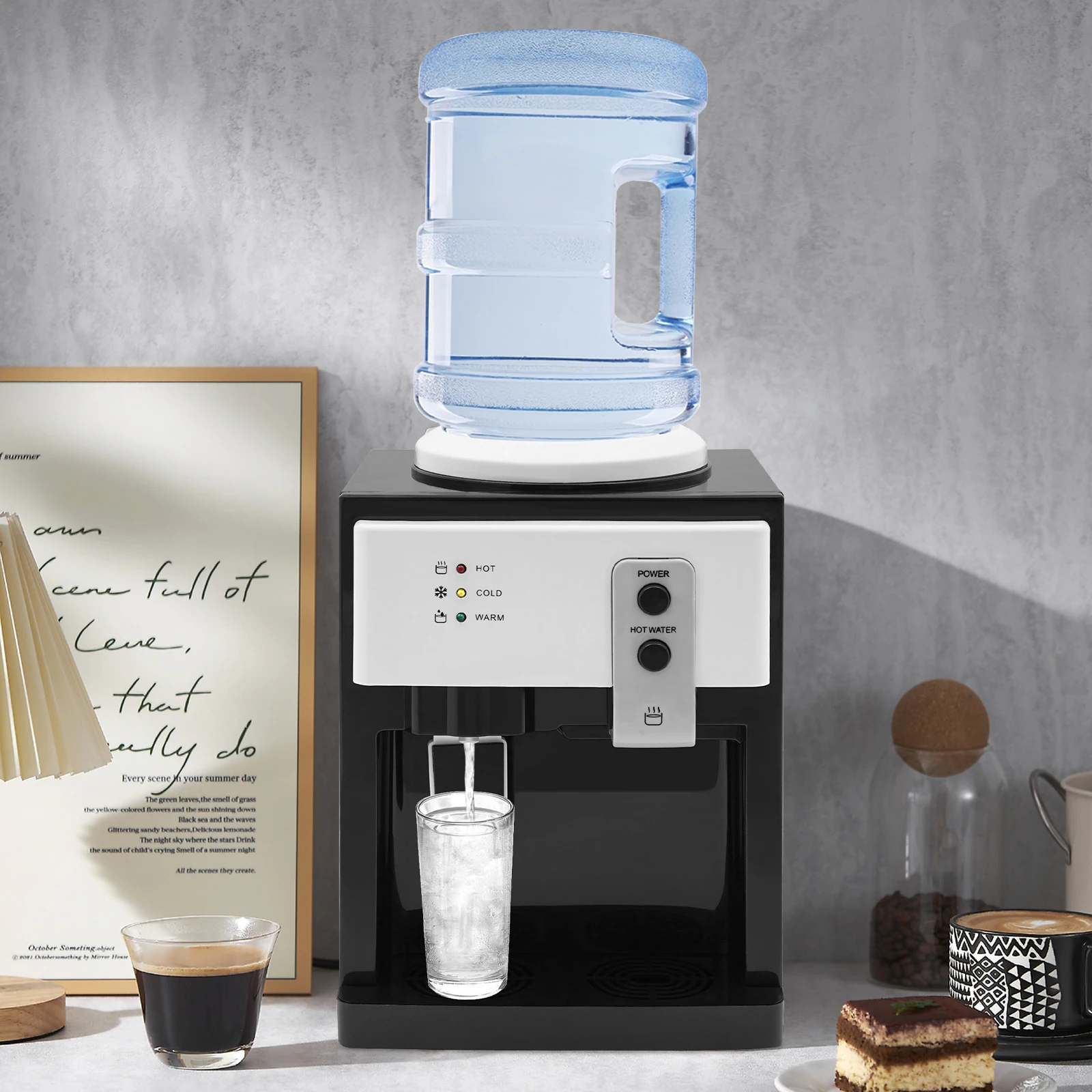 

Настольный диспенсер для воды, модель холодной и горячей воды, диспенсер для воды 75 Вт, охлаждение, 500 Вт, отопление для дома, офиса