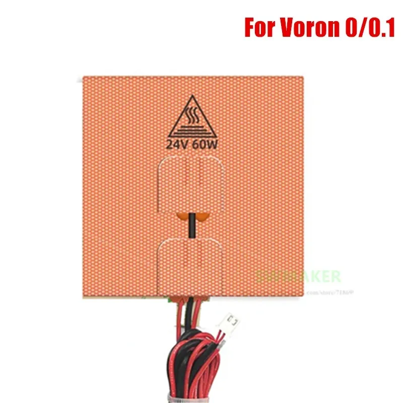 1pcs Voron 0/0.1 3D Printer Parts 100x100mm Silicone Heater Pad 24V 220V 110V 60W 75W