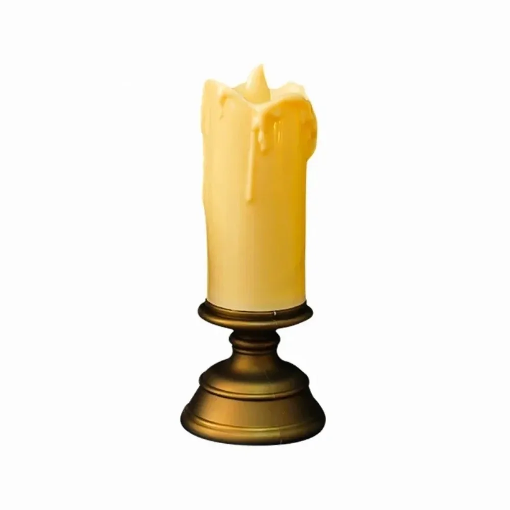 Simulation Candle LED Electronic Candle Light Atmosphere Lamp Retro Crying Candlestick Decorative Flameless