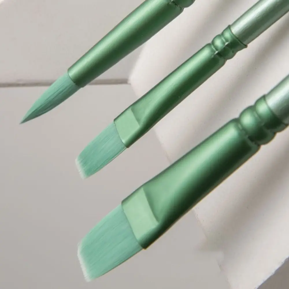 4/6pcs soft hair Painting Brush Set Different Shape Professional Watercolor Drawing Brushes Wooden Handle Nylon