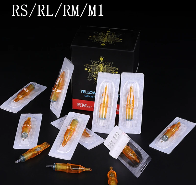 5 stücke gelbe Libelle Tattoo Patrone Nadel 1 3 5 7 9 11 13 14 15 rl rm rs m1 für Tattoo Maschine Stift PMU Werkzeug Zubehör – Detail 6