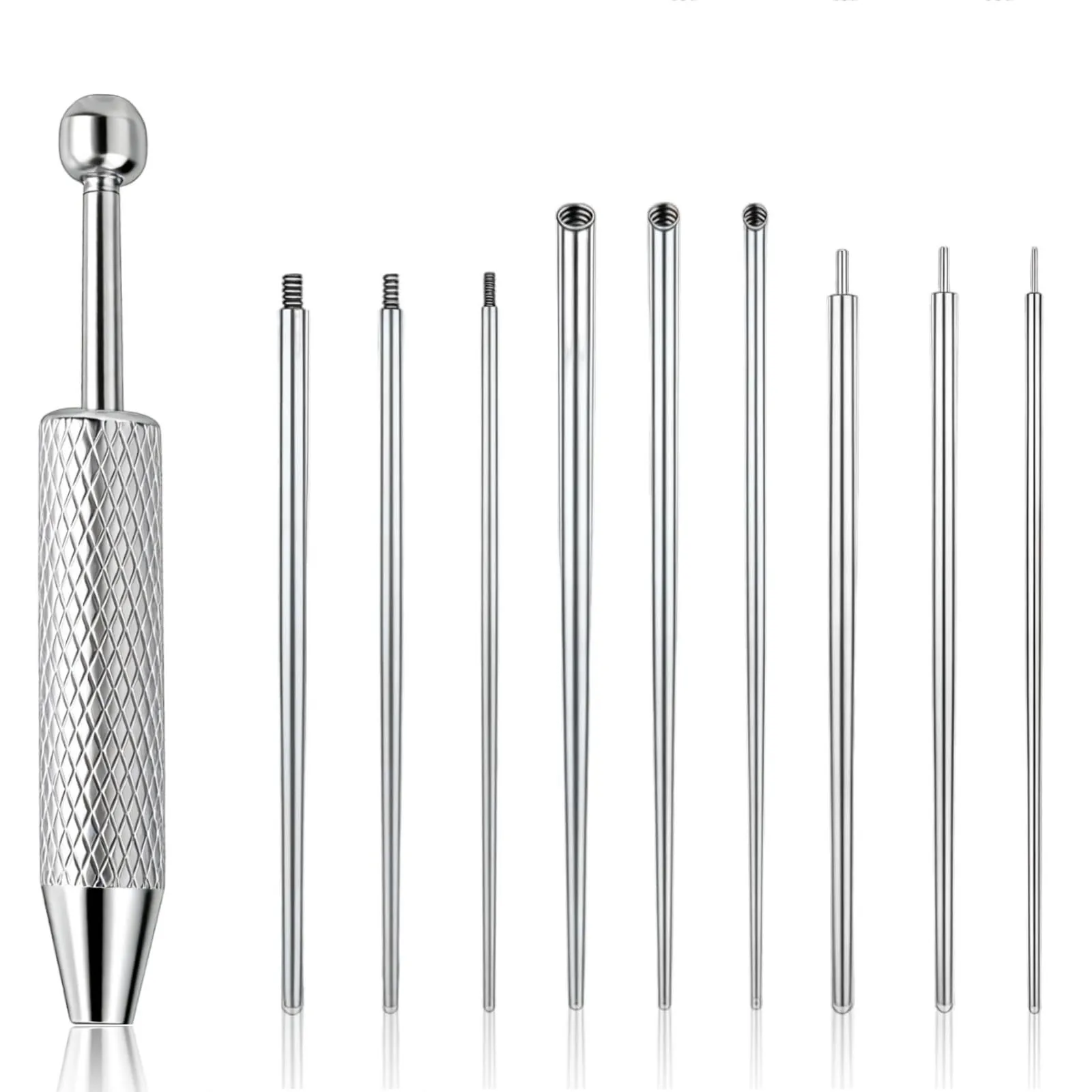 

Piercing Taper Ball Grabber Tool for Changing Jewelry-14G 16G 18G Stainless Steel Flat Back Earring Applicator Tool Piercing Kit