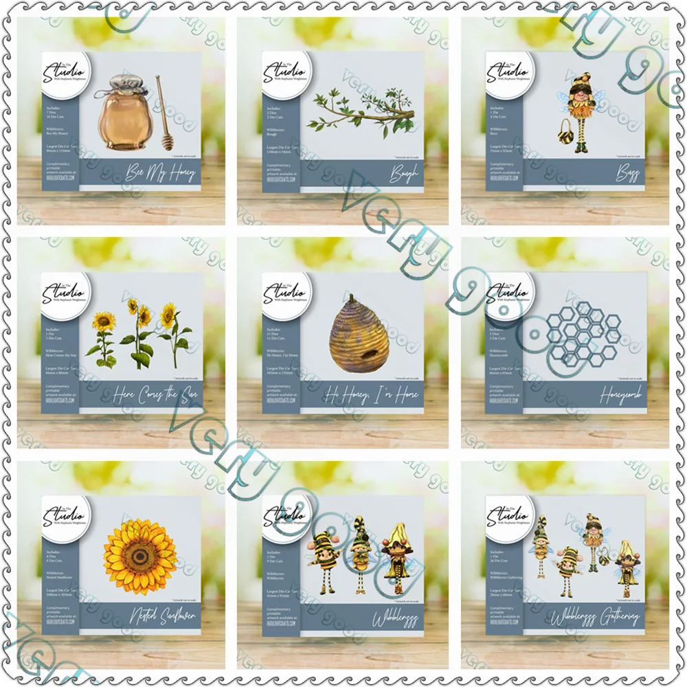 Tasty Honey and Hardworking Bees Die Set Metal Cutting Dies Stencil for DIY Scrapbooking Photo Embossing DIY Paper Card New