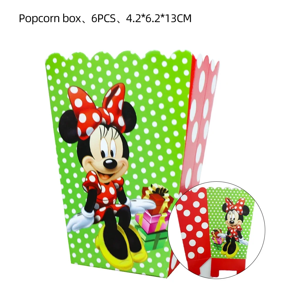 Disney Minnie Mouse Birthday Party Decorations Disposable Tableware Paper Plates Napkins Gift Bags Kids Birthday Party Supplies