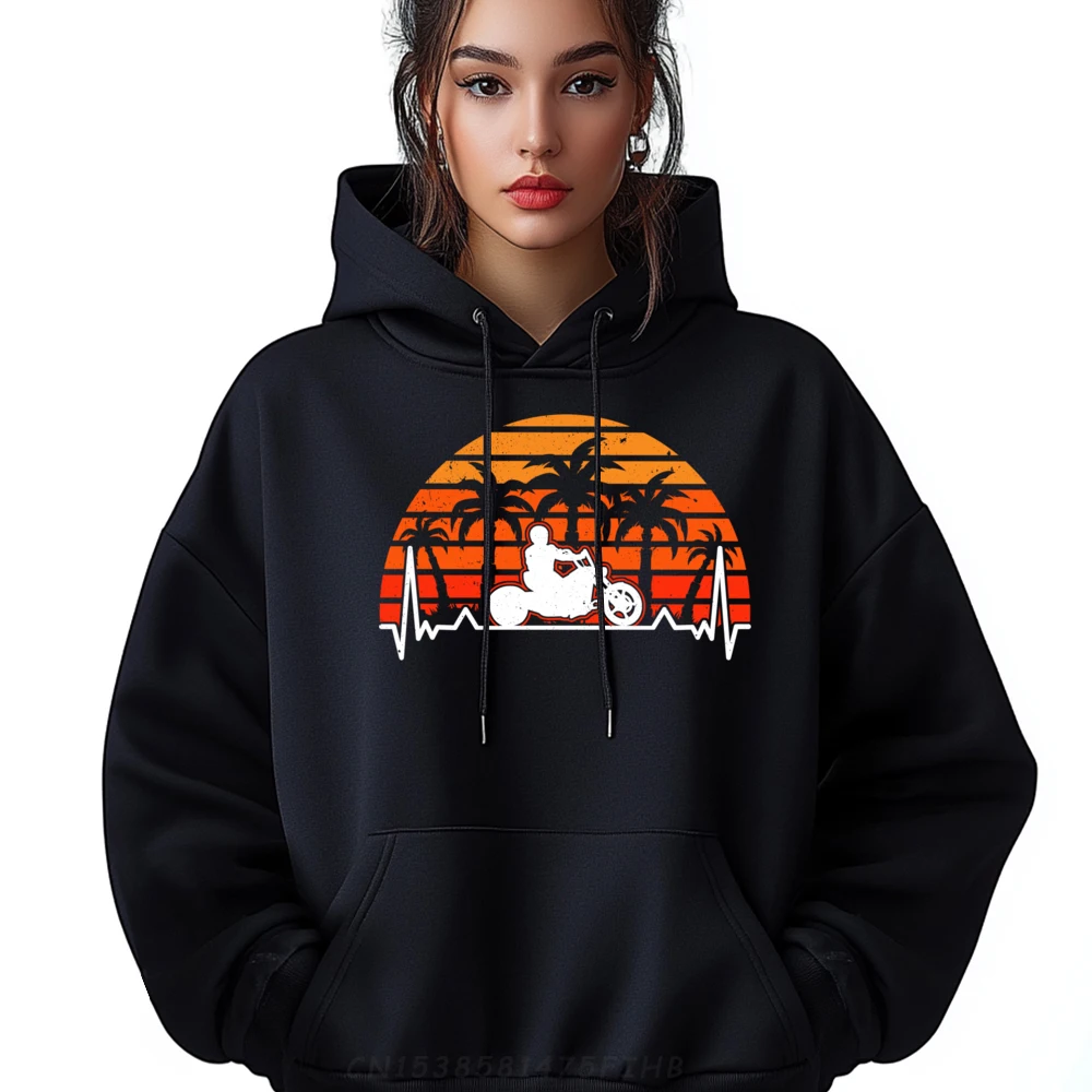 

Trike Heartbeat Sunset Retro Triker Mens Graphic Hoodies Couples Fashionable And Trendy Men Long Sleeve Tee