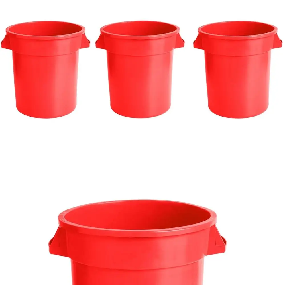 

32 Gallon Red Round Commercial Trash Can/Ingredient Bin Recycling Bin Kitchen Garbage Can Office Garbage Can Trash Barrel Plasti