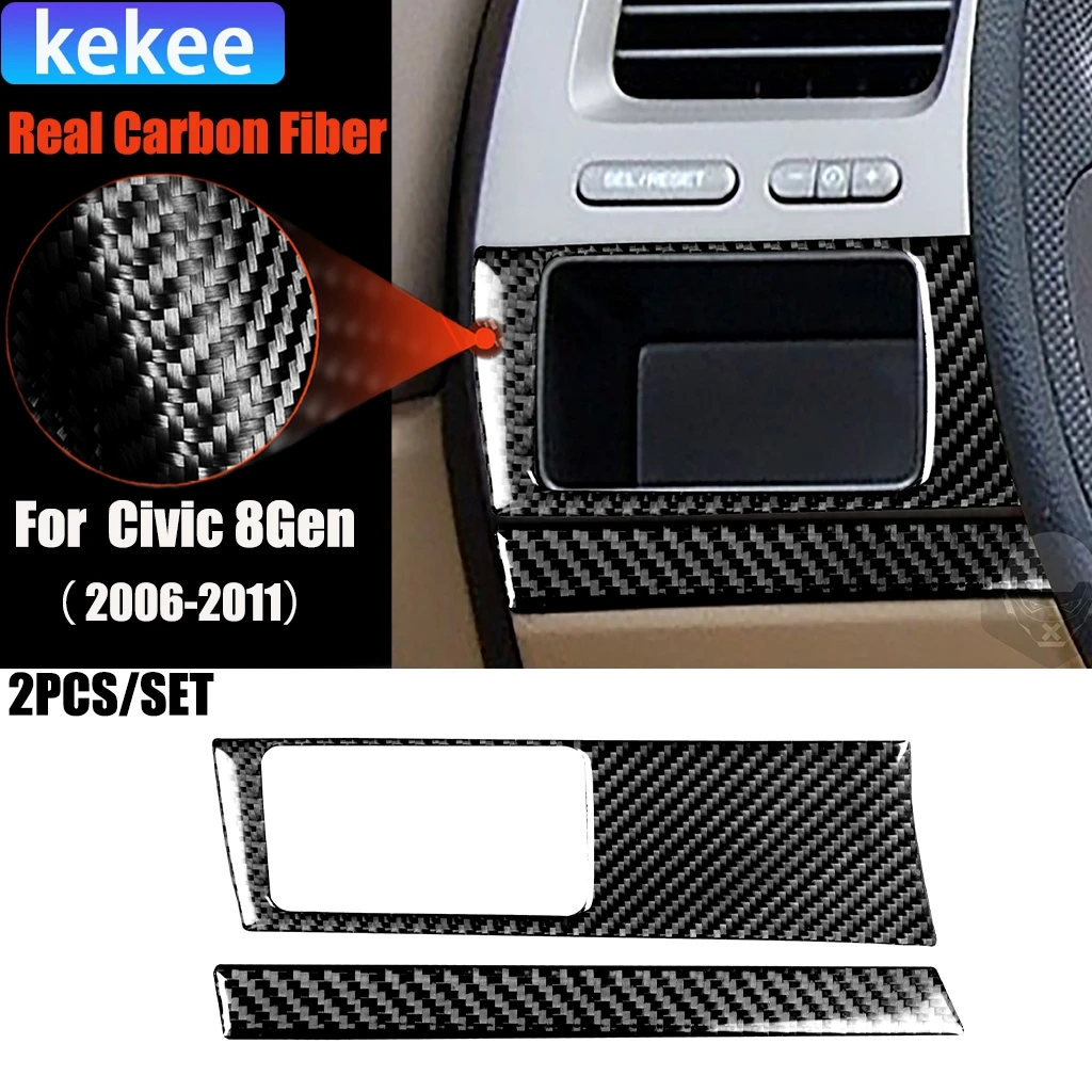 

Carbon Fiber Car Accessories Headlight Switch Modified Interior Trim Cover Sticker For Honda Civic 8th Gen 2006 2007 2008-2011