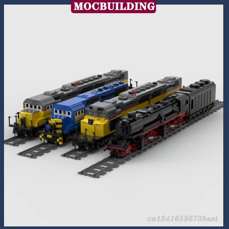 MOC Remote Control Model Train Building Block City Locomotive Building Railway Collection Series Boy Toys Gifts