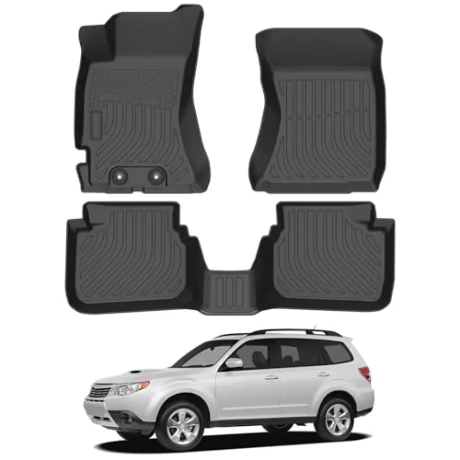 

Floor Mats for Subaru Forester 2009-2013, Heavy Duty TPE All Weather Protection, Waterproof Non-Slip Black Car Liners Two-Row F