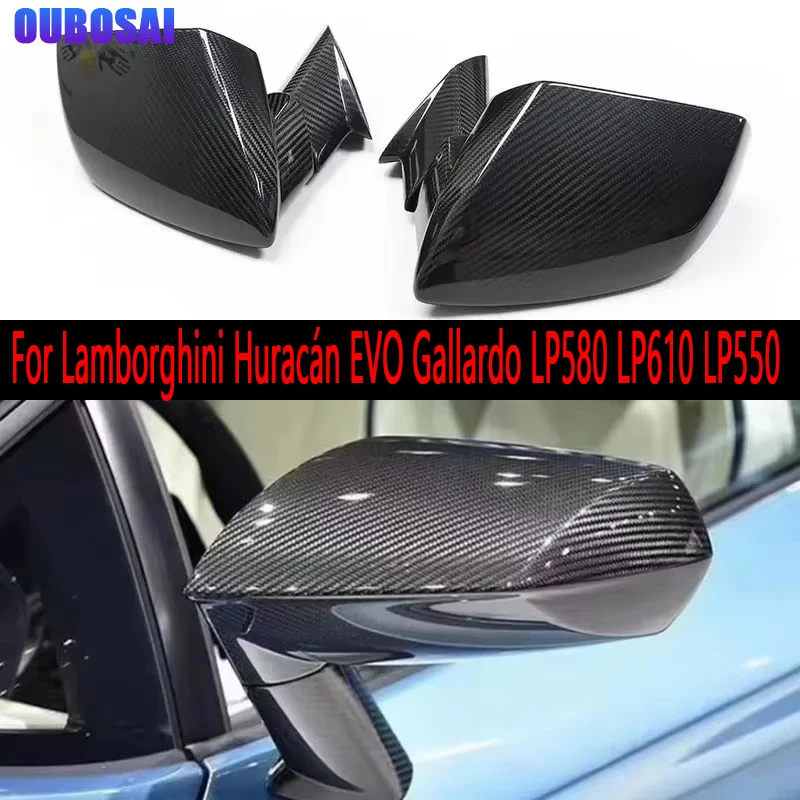 

For Lamborghini Huracán EVO Gallardo LP580 LP610 LP550 Shells Rearview Cap Dry Carbon fiber rear view mirror case cover