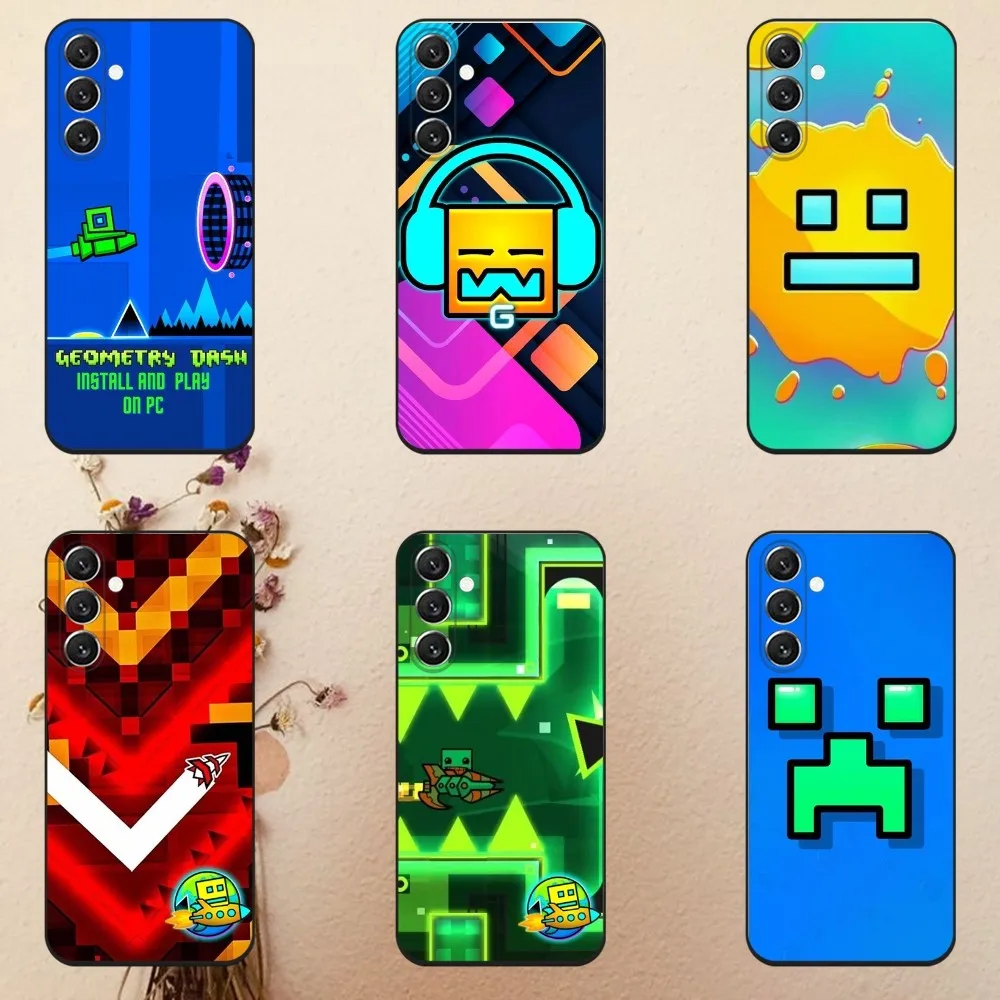 Game G-Geometry-Dash-S   Phone Case For Samsung Galaxy A13,A21s,A22,A31,A32,A52,A53,A71,A80,A91 Soft Black Cover