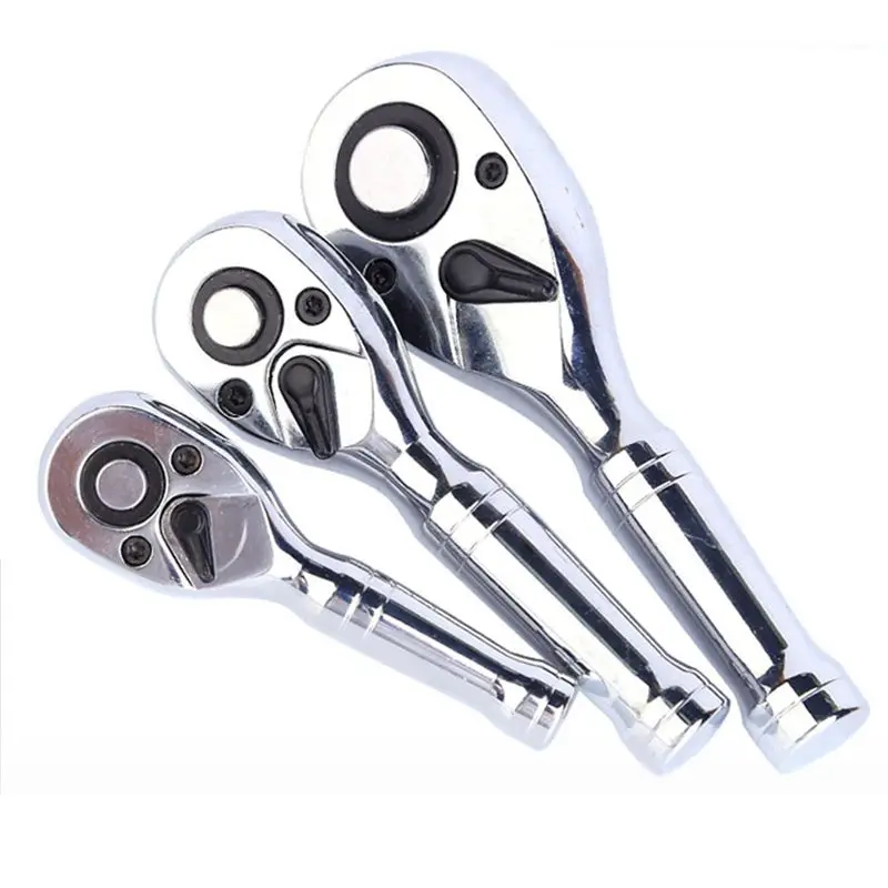 ABGG-1 PCS 3/8Inch Quick Socket Ratchet Wrench Two-Way Short Handle 72 Teeth Spanner Mini Automotive Hand Repair Tools