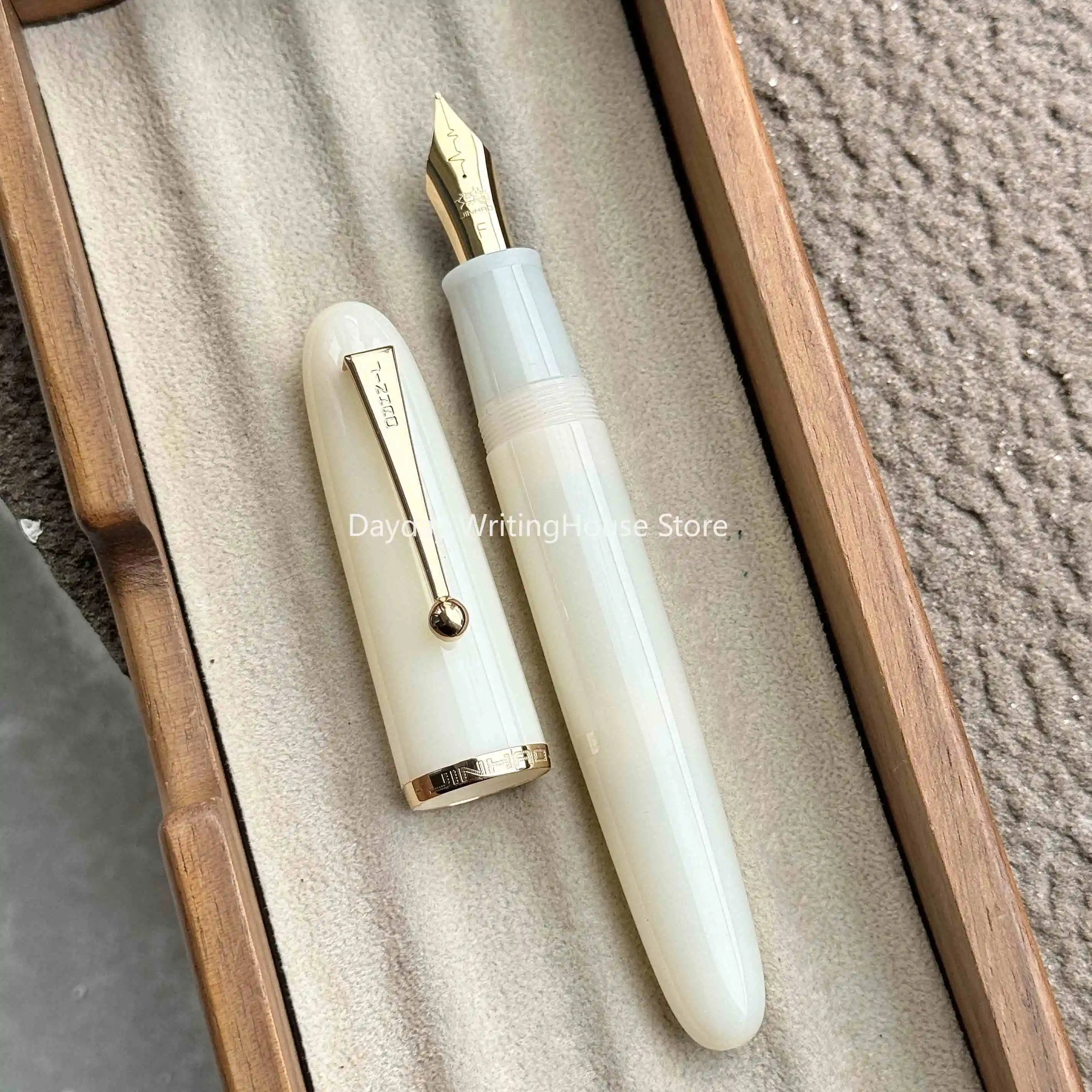 New Jinhao 9019 Fountain Pen Heartbeat Nib F/M 0.5/0.7mm Nib White Yellow Authentic Quality Metal Office Ink Pen Writing Gift