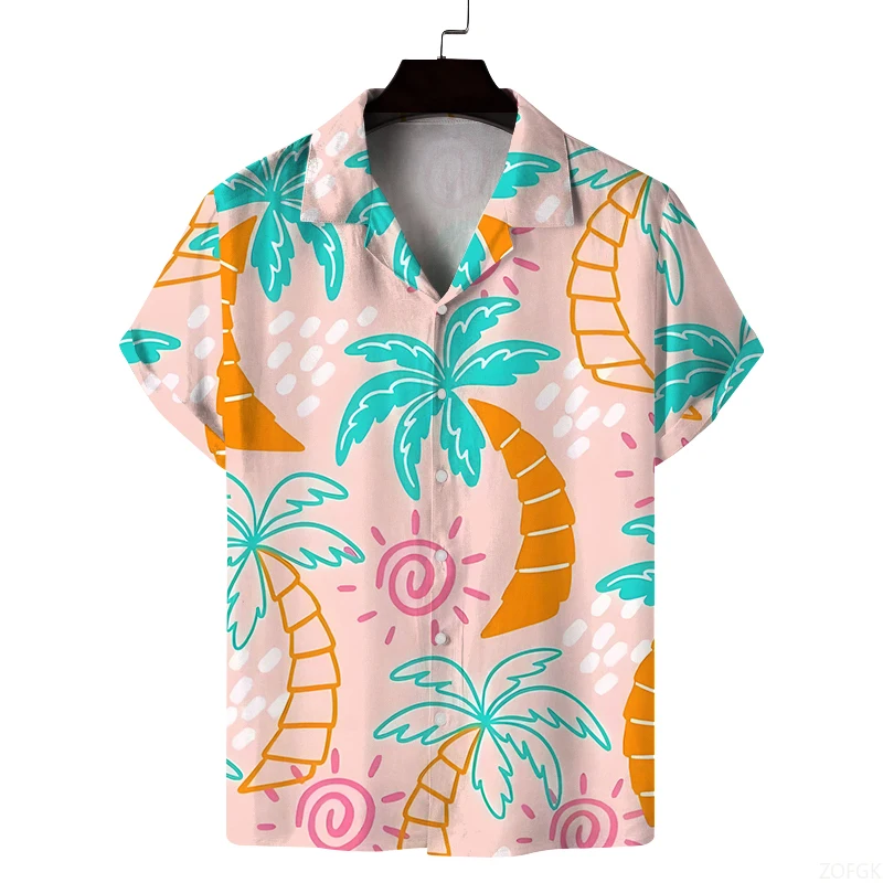 

Новая летняя мужская рубашка с короткими рукавами в гавайском стиле для отдыха и поездок на работу, модная универсальная ткань, мягкая дышащая ткань