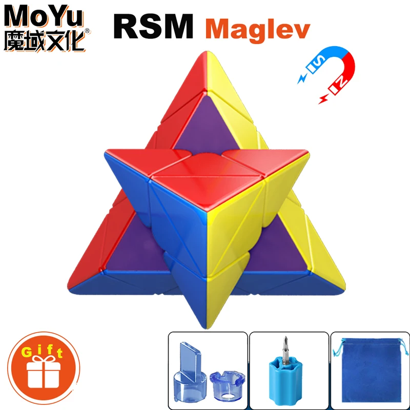 MoYu RS 3x3x3 Maglev Pyramid Special Cube Professional Magnetic Speed Puzzle 3x3 Pyraminx Children Fidget Toy Magnet Magico Cubo