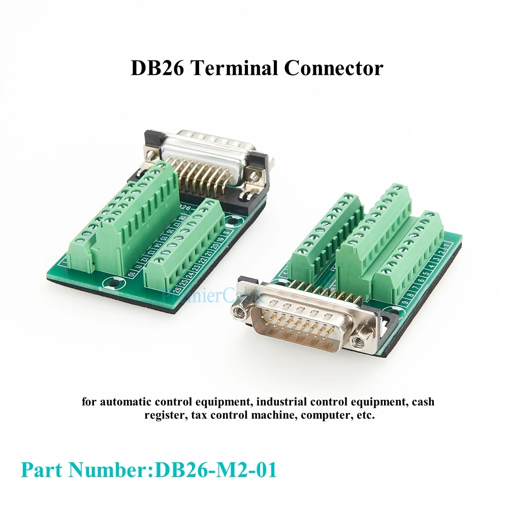 DB26 papan Breakout nirkabel blok Terminal jantan sekrup RS232 seri D-SUB ke papan modul papan PCB adaptor Port Maching 26pin