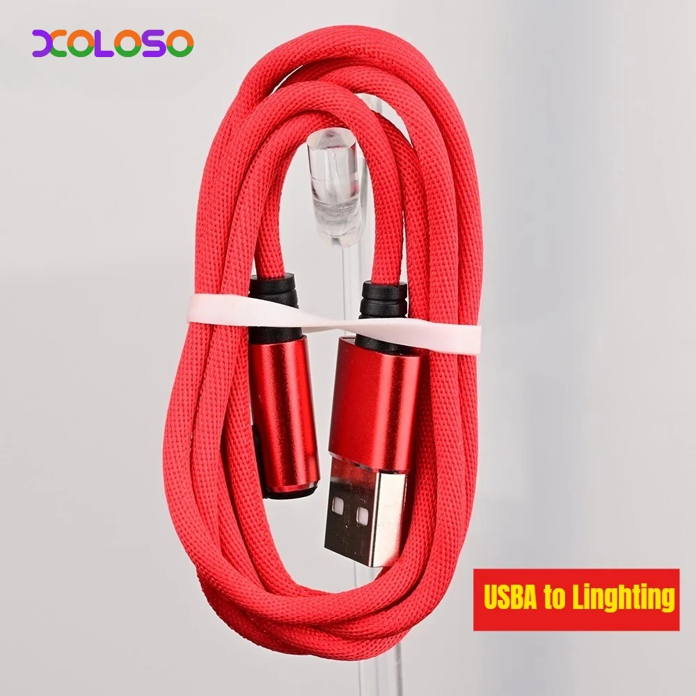 90 درجة الكوع USB A إلى كابل شحن الإضاءة آيفون 14 13 12 11 برو ماكس XS XR X 8 7 6 مضفر شاحن بيانات الحبل 1 متر 2 متر 3 متر