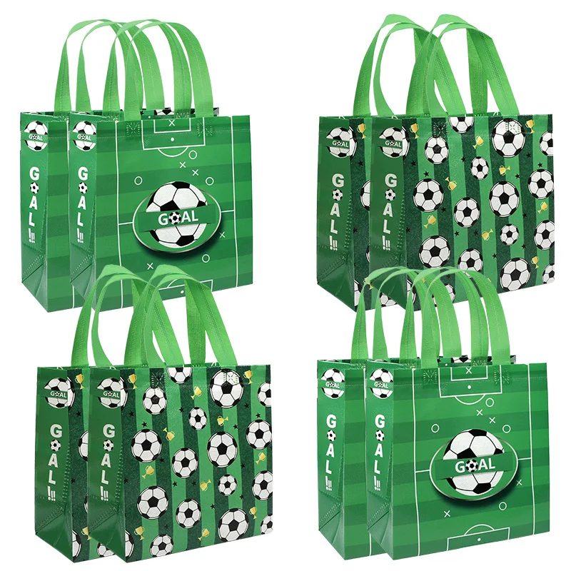 

5/10Pcs Sport Theme Football Gift Bag Non-Woven Soccer Shopping Tote Bag Kids Boy Birthday Party Favors for Guests Candy Packing