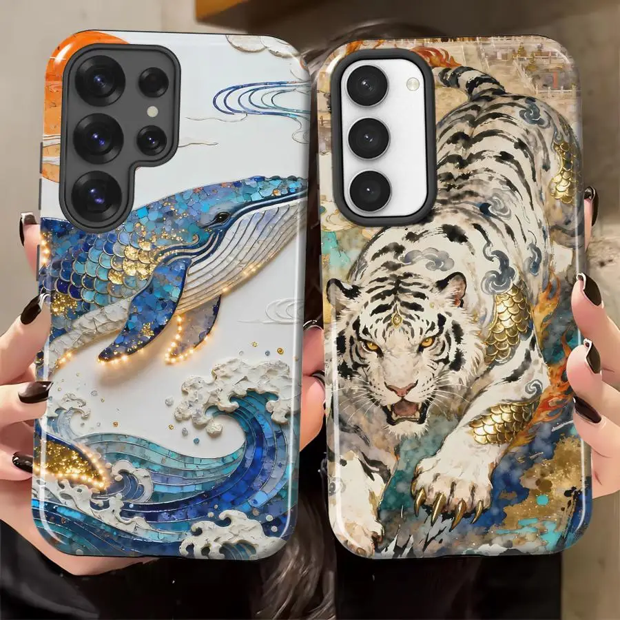 Luxury Whale Wave Soft Cover Capa Phone Case for Samsung Galaxy S26 Ultra A56 A16 A26 S20 FE A36 S24 Ultra S25Ultra S23