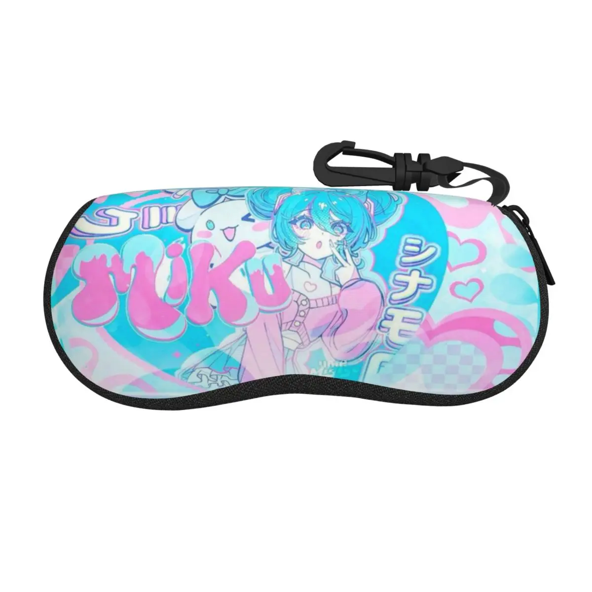 

Чехол для очков Hatsune Miku, подарки для фанатов, коробка для хранения очков на молнии, чехол для контактных линз с принтом