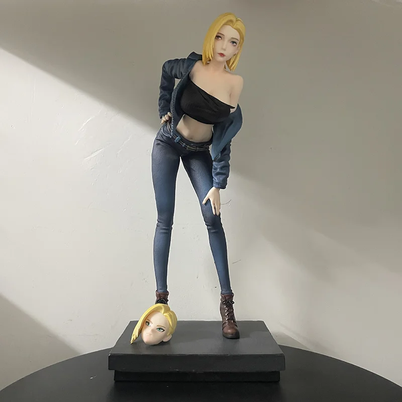 

Dragon Ball 32cm Videl Android 18 Double Head Sculpt Desktop Decor Ornament Anime Merchandise Collectible Figure In Stock