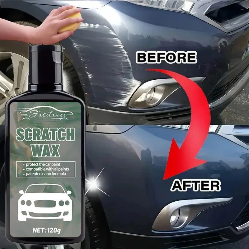 Kit cera per riparazione graffi auto - Pasta universale per rimozione graffi e turbinii, crema lucidante e restauro per tutti i veicoli, anti-