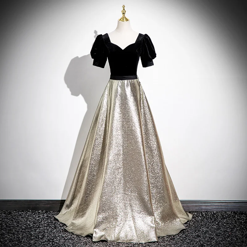 

Ashley Gloria Evening Dresses 2025 New Shinny Party Dress Elegant V-neck A-line Prom Dress Customized Color For Girls
