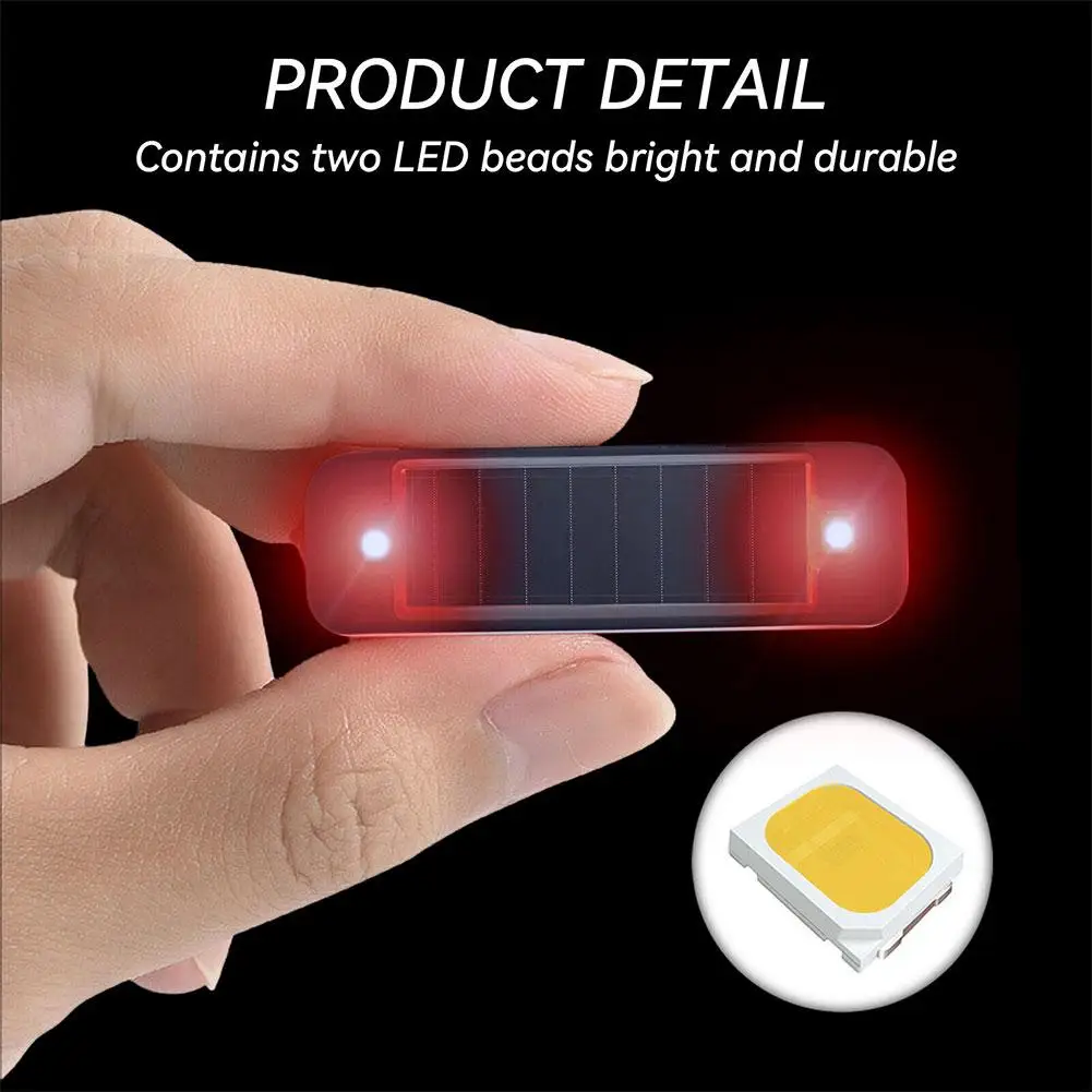 LED Solar Powered Car Dummy Alarm Stimulated Anti-Theft Warning Universal Alarm Lam Lamp Motor Dummy Light Caution Flashing P0M8