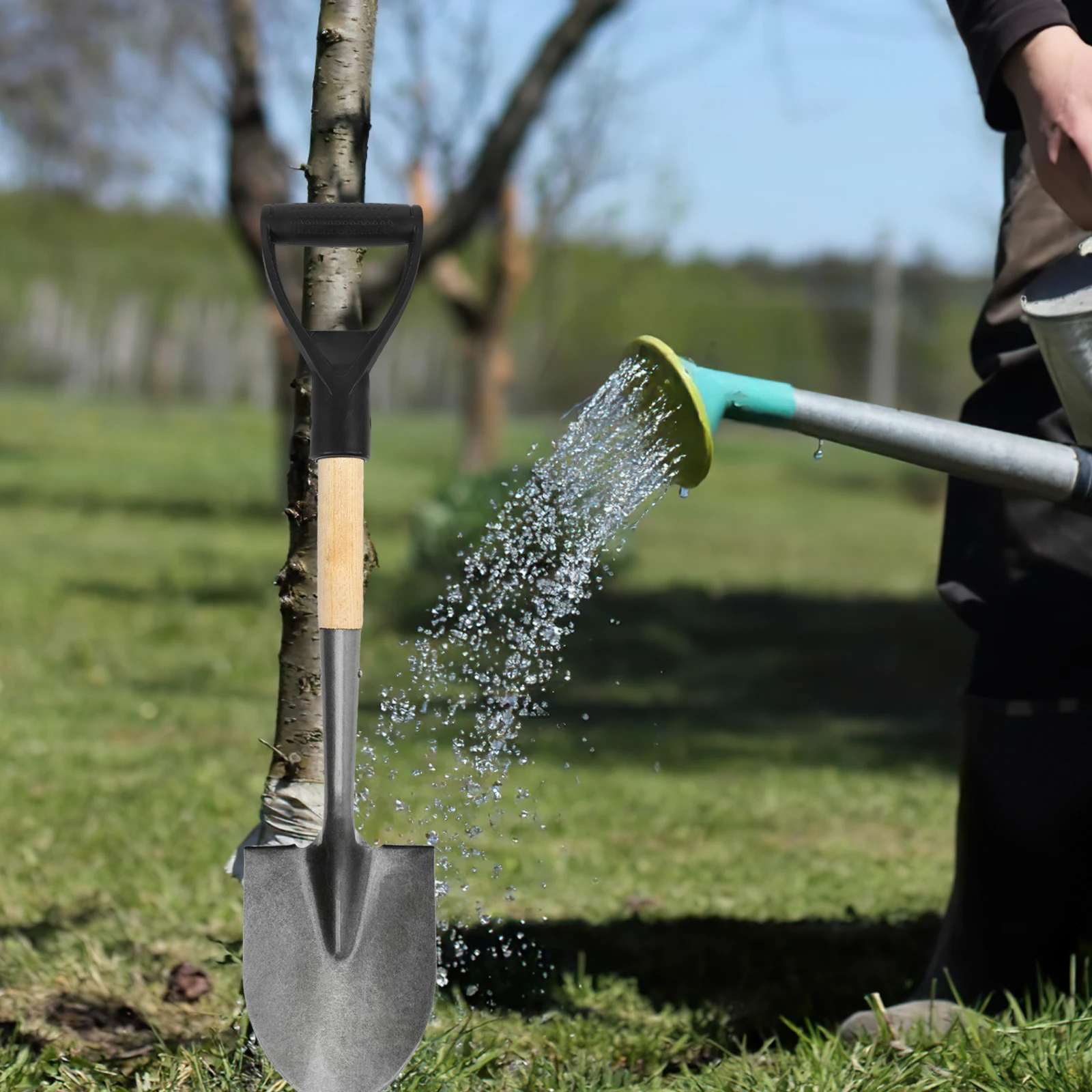 

Shovel Handle Gardening Digging Fork Raking Portable Grip Household Spade Simple