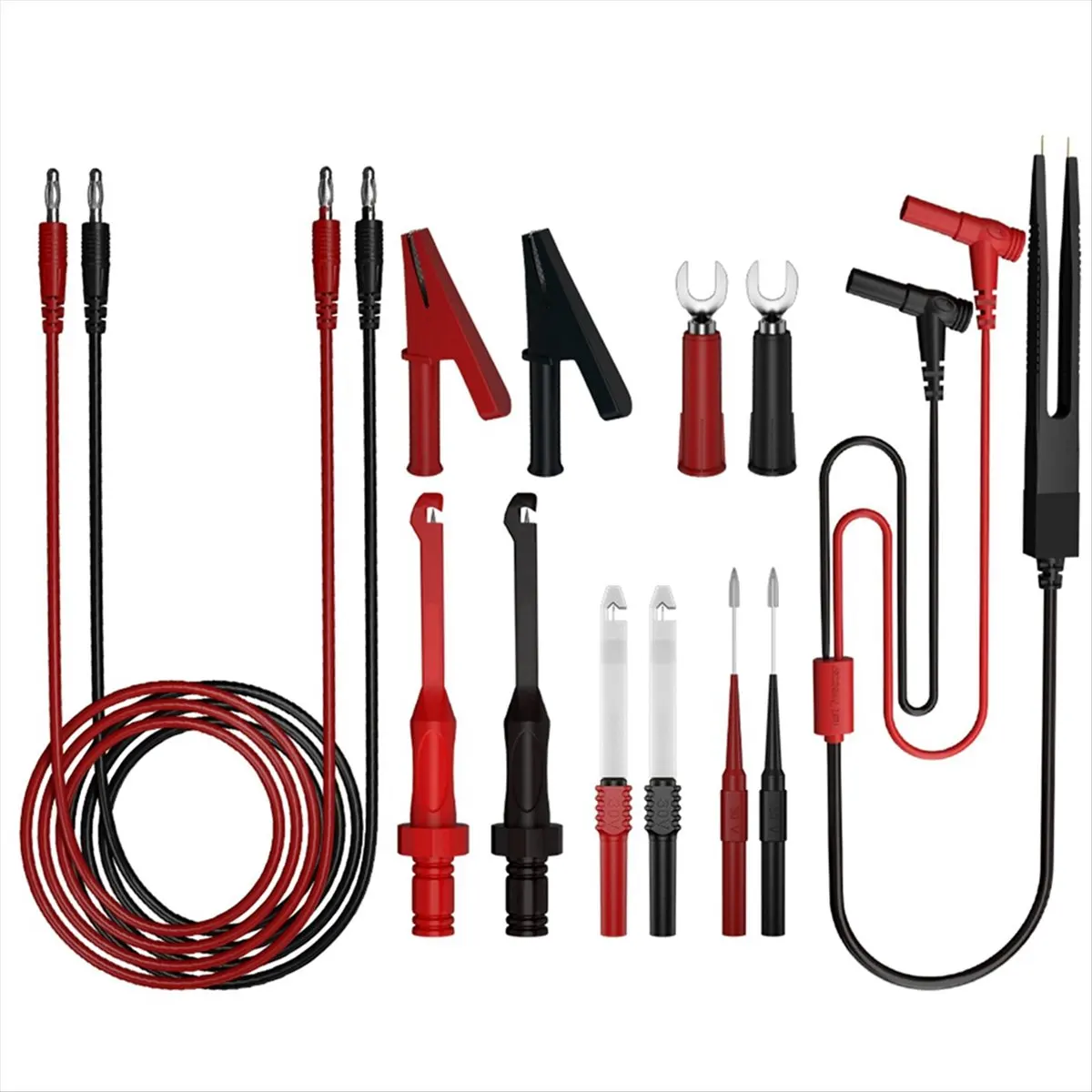 A60P Multimeter Test Leads Kit Digital Electrical Test Probes Set with Alligator Clips Test Tweezer Wire-Piercing