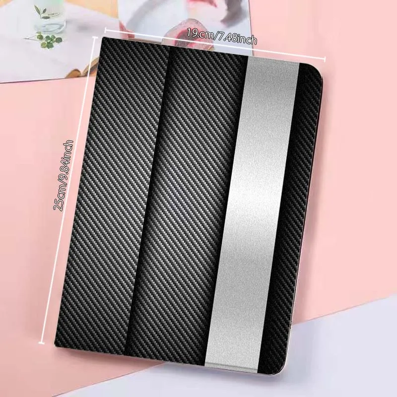 نمط ألياف الكربون المعدنية لجهاز iPad Pro Air Mini 1 2 3 4 5 6 7th 8th 9th 10th 11th 10.2 9.7 10.5 10.9 11 12.9 حافظة كمبيوتر لوحي #3