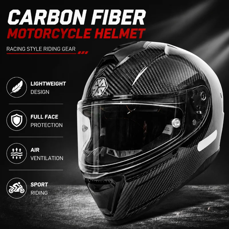 Carbon Fiber Lightweight Motorcycle Helmet - Casco Integrale in Fibra di Carbonio