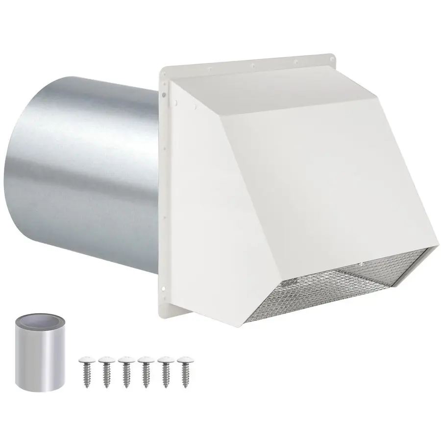 

Inch Dryer Vent Cover Outside Hooded Wall Vent with Screen and Damper, Exhaust Vent Wall Mount Exterior Wall Vents Cover Cap for