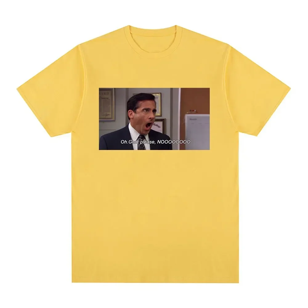 Cotton Oversized T-shirt Michael Scott Homage The Office Men T Shirt Tv Series Oh God Please NO Graphic Short Sleeve T Shirts