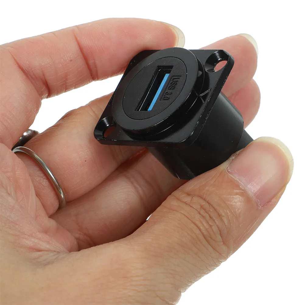 2Pcs USB Panel Mount Coupler Straight Terminal D-Sub Pass Through Socket High-Speed Data Transfer Waterproof Bulkhead Adapter