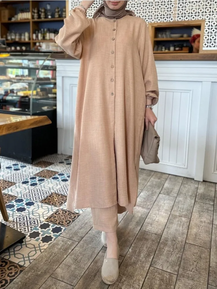 Muslim womenswear autumn relaxed temperament commuting long two-piece set