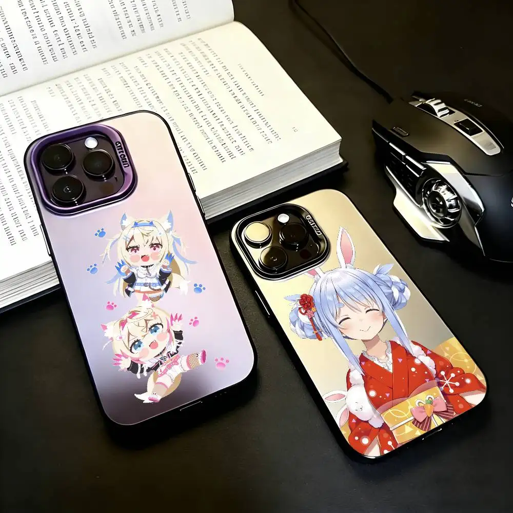 

Usada P-Pekora H-Hololive Cute Black Candy silver phone case Phone Case For iPhone17,16,15,14,13,12,11 Plus,Pro Max