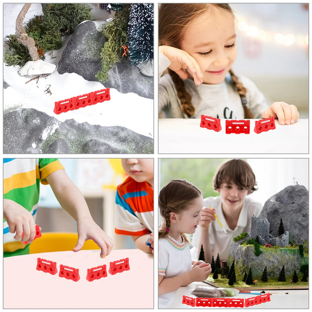 12 Pcs Traffic Fences Signs Plastic Toys Road Cones Sand Table Barricade Abs Mini Street Playset Child