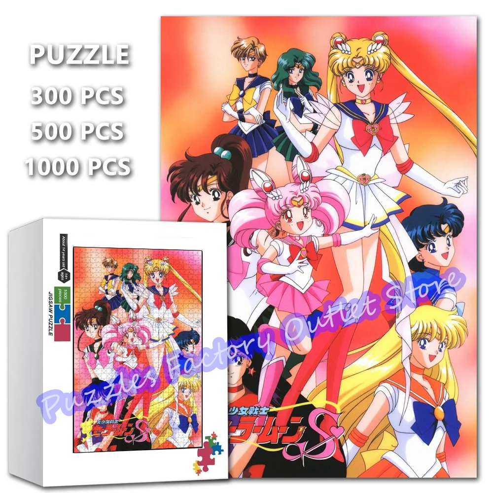 

Japanese Beauty Girl 300/500/1000 Pieces Puzzle Sailor Moon Sailor Mercury Sailor Mars Jigsaw Puzzles for Kids Intellectual Toys