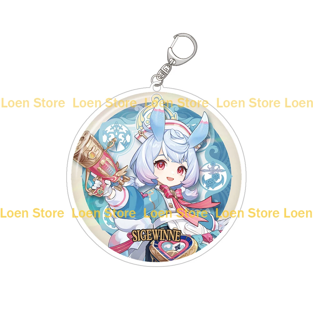 Loen Store Genshin impact tinplate badge  animation Hu Tao game character Bag pendant Raiden Furina Nahida Round keychain gift