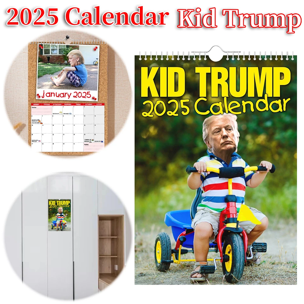 Kid Trump 2025 Calendar 12 Month Wall Calendar Hanging Wall Calendar 12 Monthly Calendar Planner for Organizing & Planning