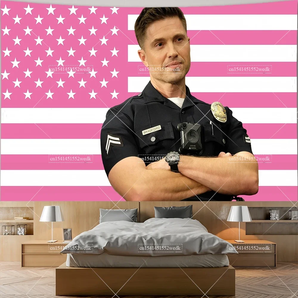 Tim Brad Ford Pink American Flag Lucy Chen The Rookie Tapestry Decor Home Decoration College Dorm Wallpaper Background Cloths