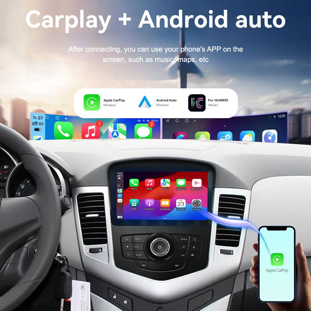 8 Inch Car Radio Multimedia Video Player For Chevrolet Cruze 2009-2015 GPS Navigation Stereo 4G Rds Dsp Carplay Android 13 Auto view 3