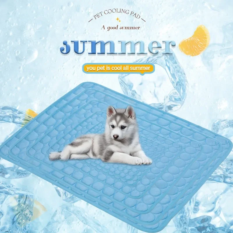 Pet Ice Silk Pad Summer Cooling Sofa Cushion Breathable Non-slip Anti-bite Kennel Ice Summer Cool Dog Pad