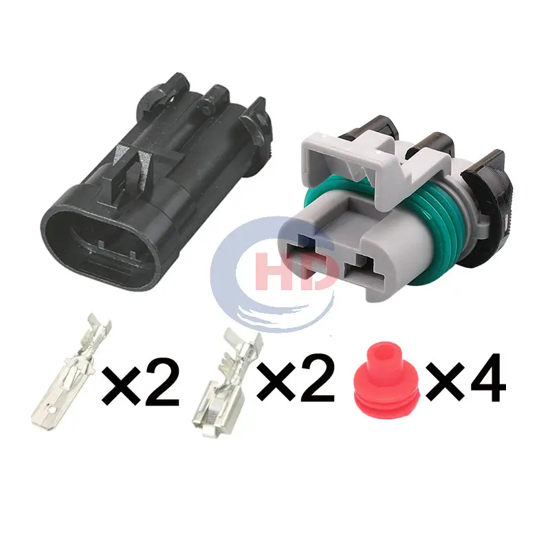 1-20 sets  2pin 6.3mm Fan Radiator Map Sensor Connector Socket 15344054 15363990